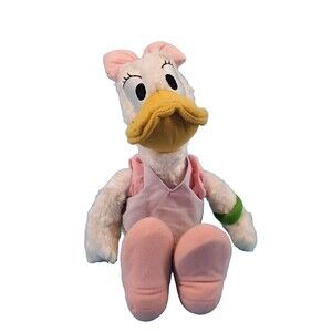 Walt Disney Daisy Duck Plush Stuffed Animal 17" Embroidered Eyes